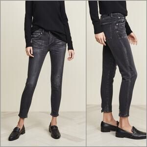 MOUSSY Vintage Velma Skinny Jeans in Black disstressed wash size 25